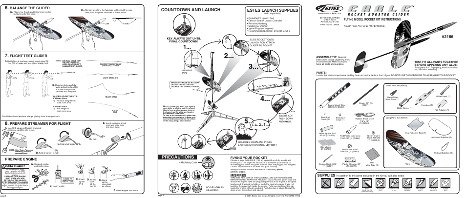 Estes 2186 – Eagle Boost User Manual | 2 pages