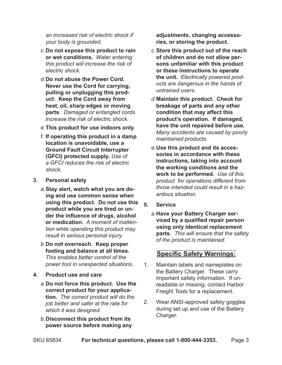 Chicago Electric Battery Charger with LCD Display 65834 User Manual | Page 3 / 13