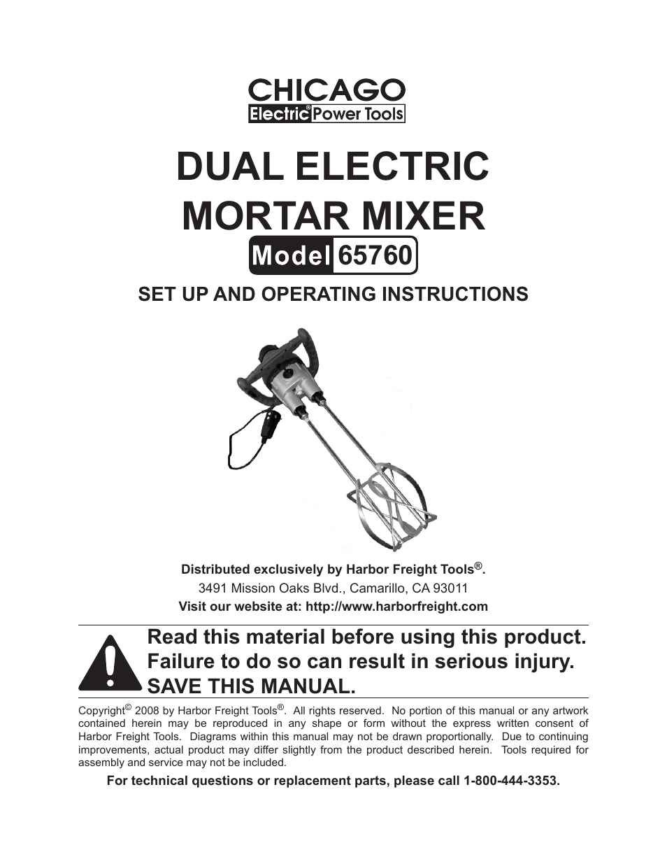 Chicago Electric 65760 User Manual | 14 pages