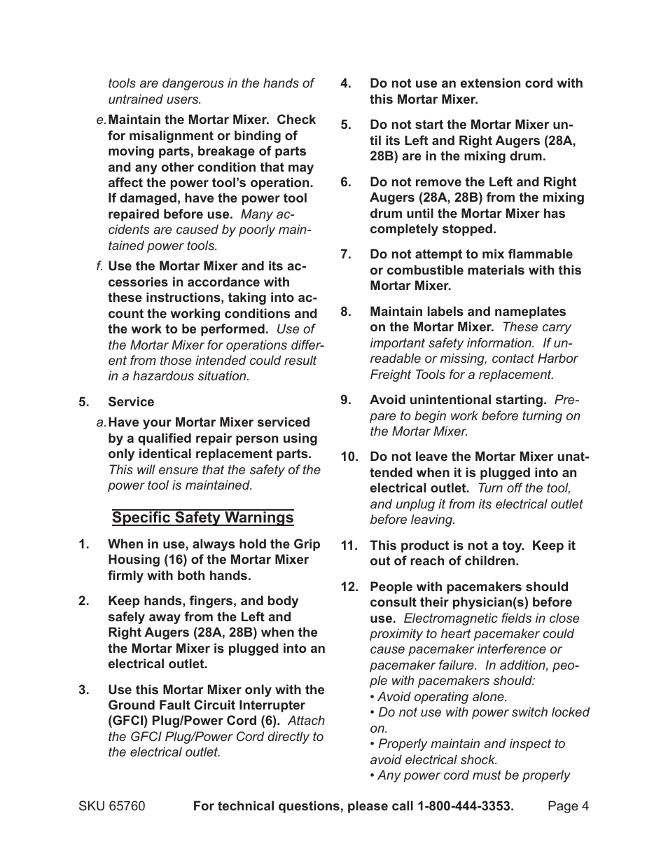 Chicago Electric 65760 User Manual | Page 4 / 14