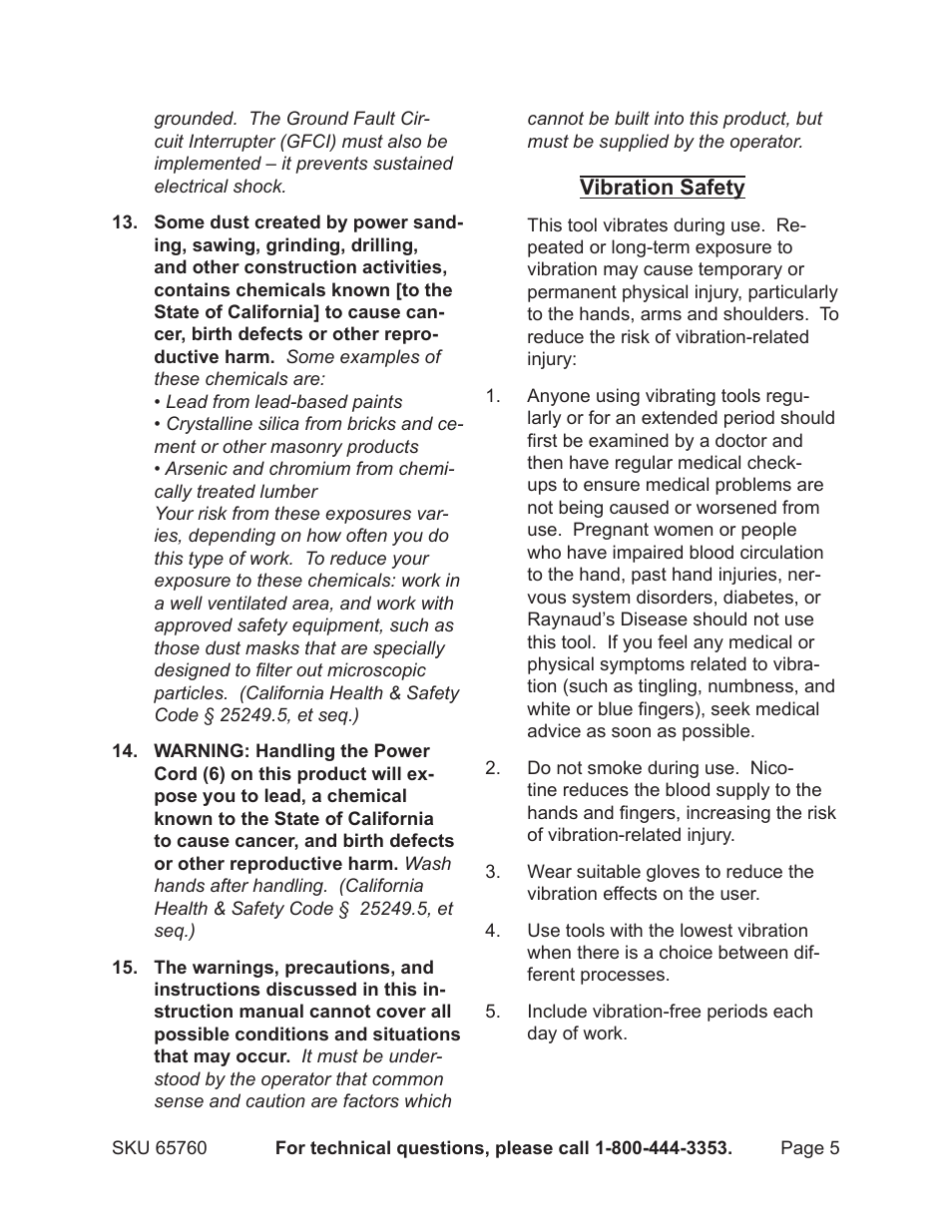 Chicago Electric 65760 User Manual | Page 5 / 14