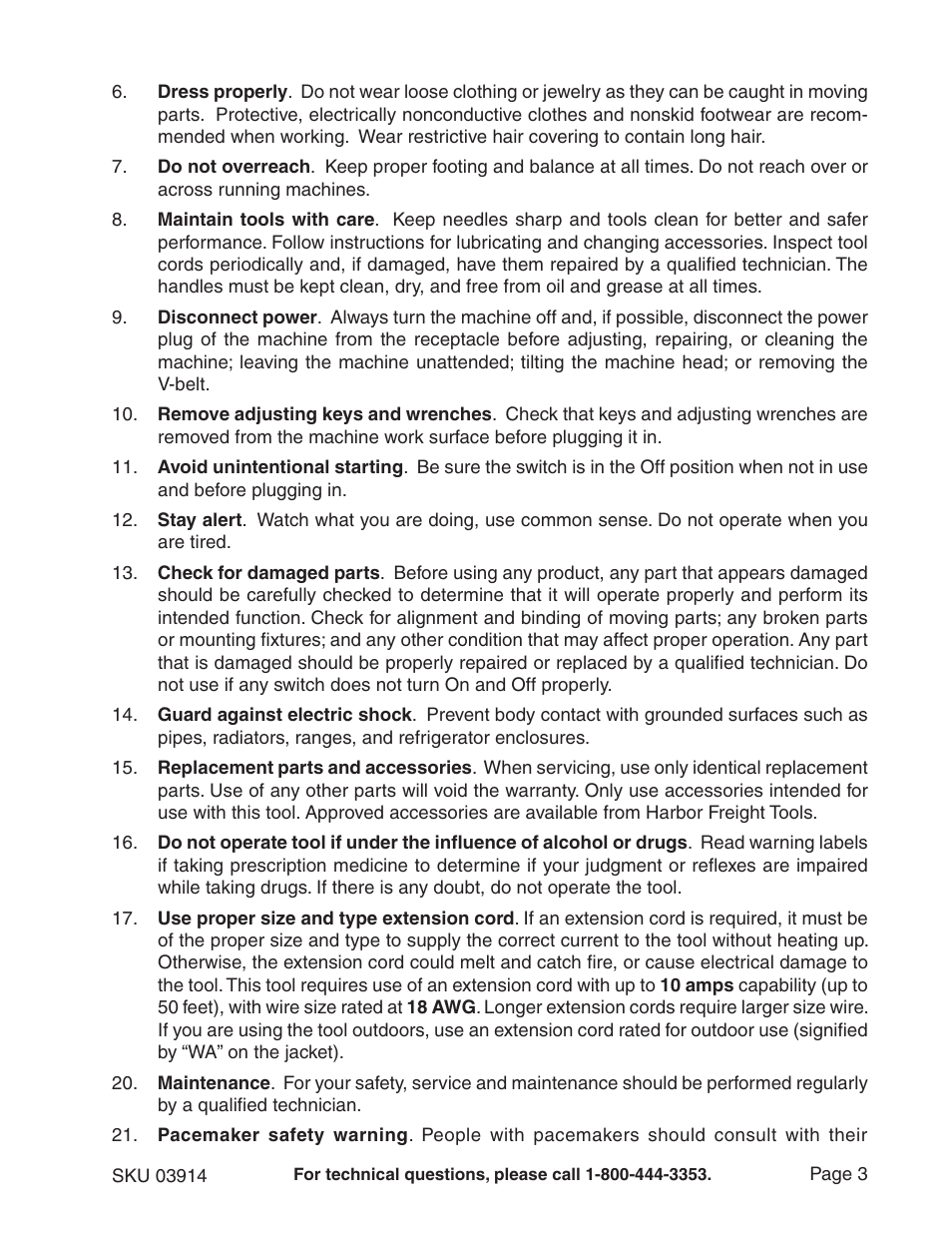 Chicago Electric 3914 User Manual | Page 3 / 30