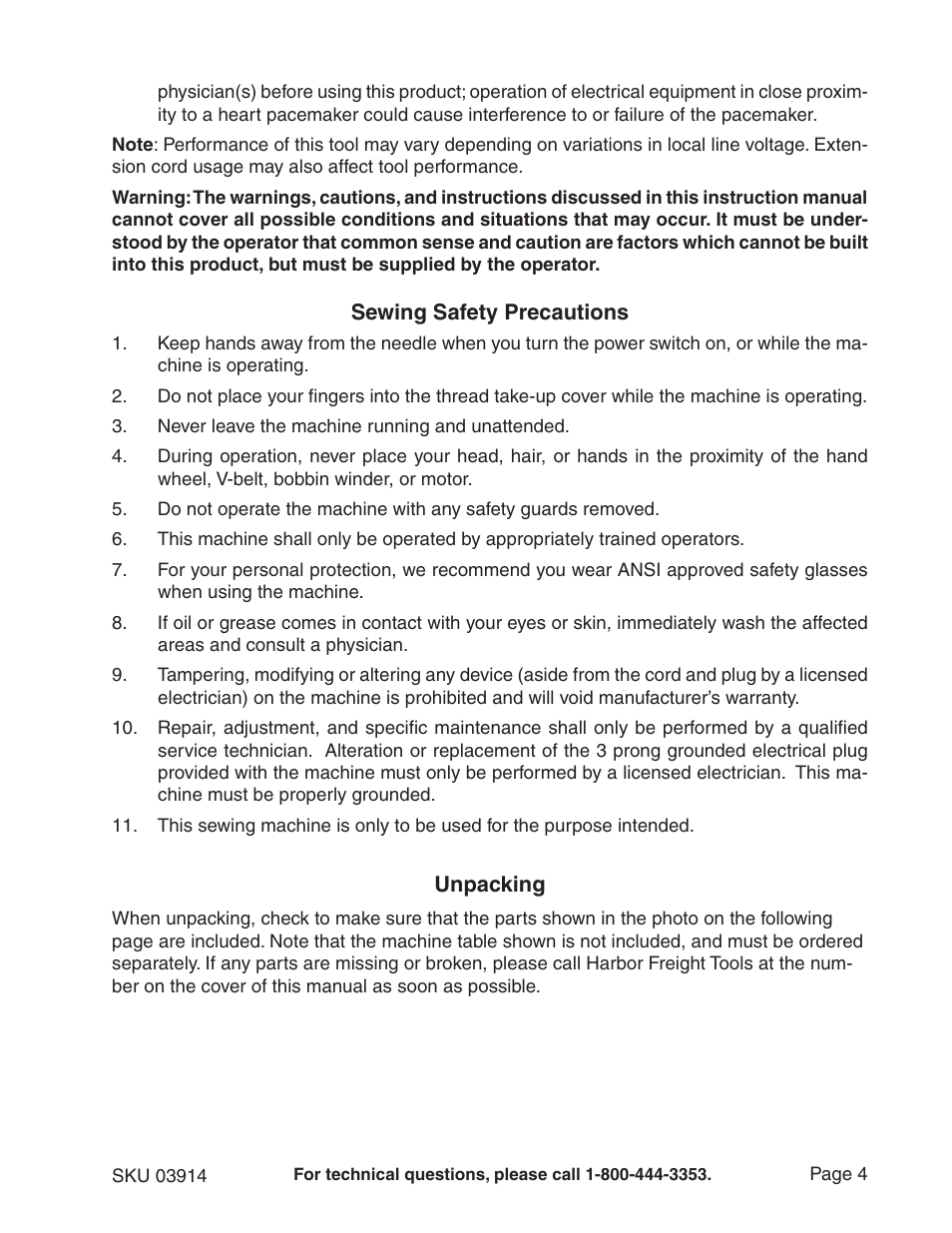 Chicago Electric 3914 User Manual | Page 4 / 30