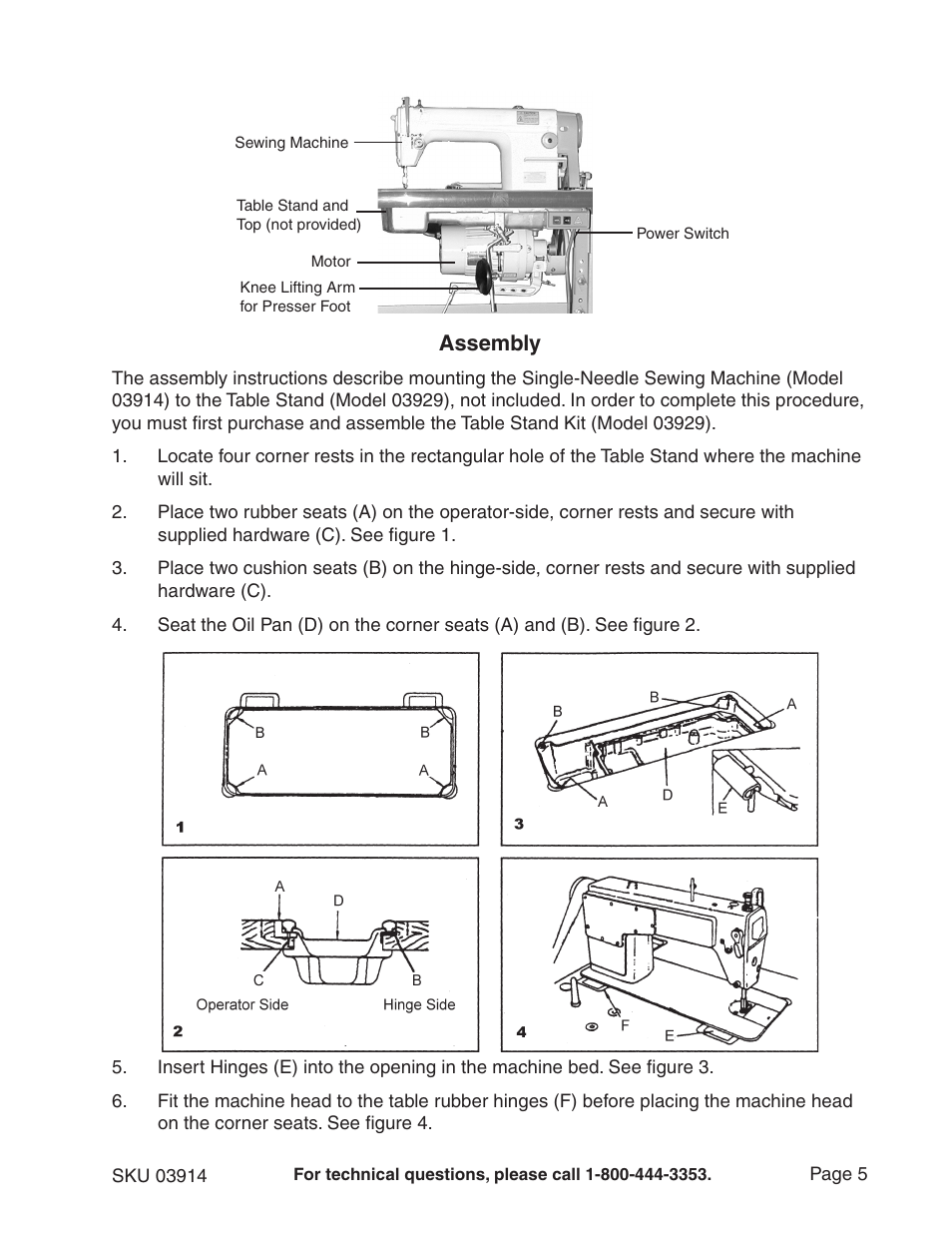 Assembly | Chicago Electric 3914 User Manual | Page 5 / 30