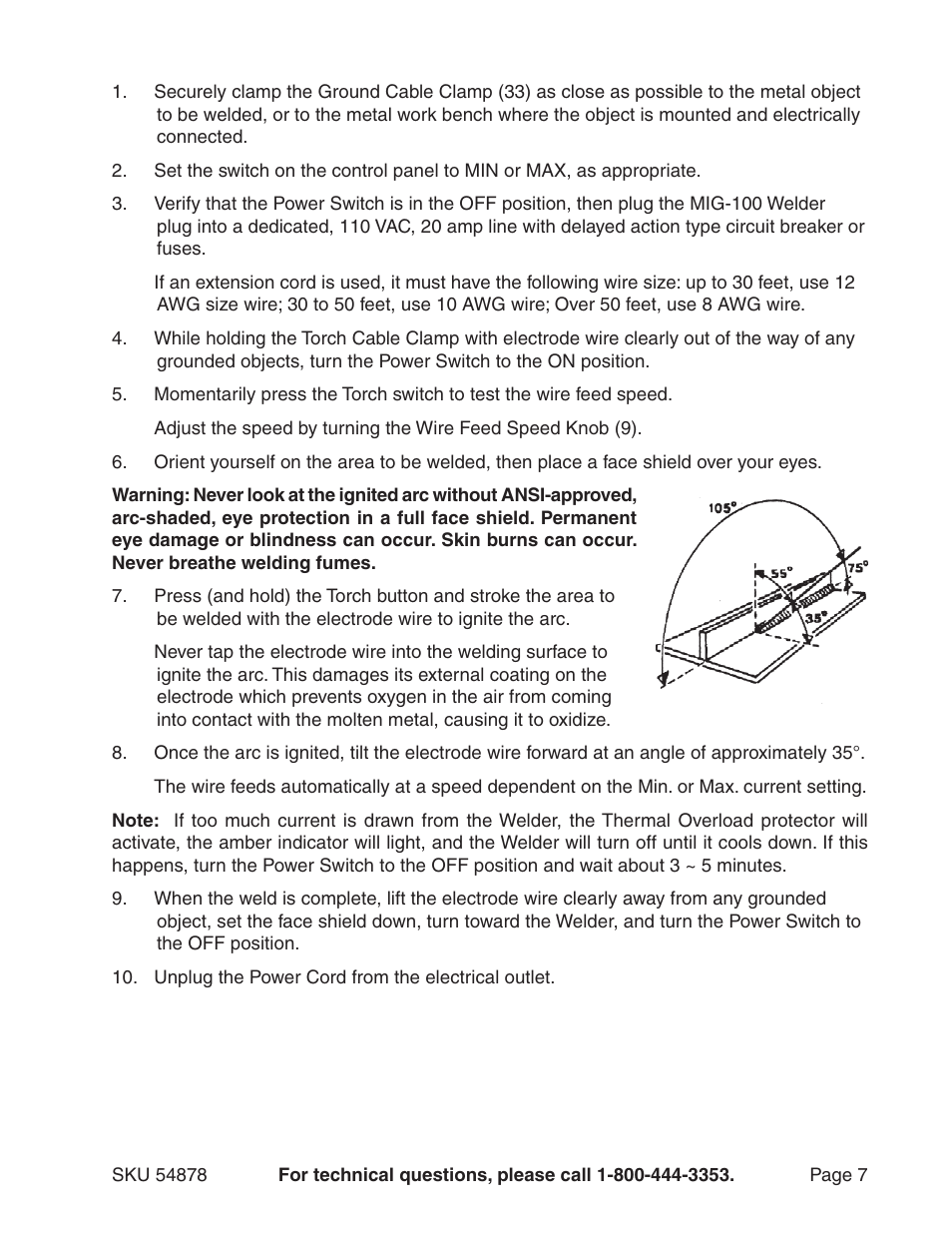 Chicago Electric MIG-100 Welder 54878 User Manual | Page 7 / 14