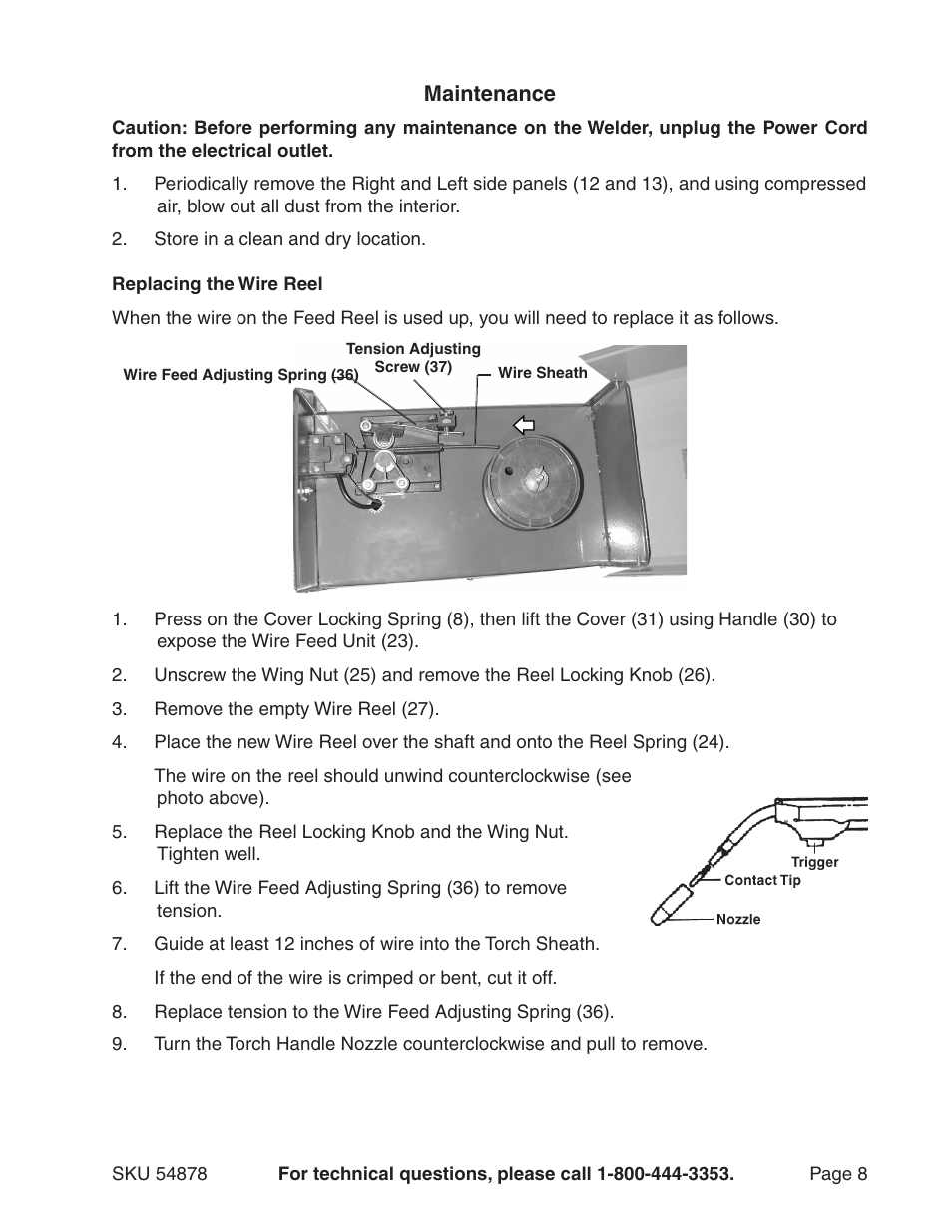 Chicago Electric MIG-100 Welder 54878 User Manual | Page 8 / 14