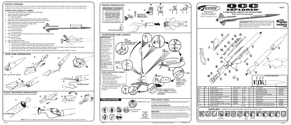 Estes 3221 - QCC Explorer User Manual | 2 pages