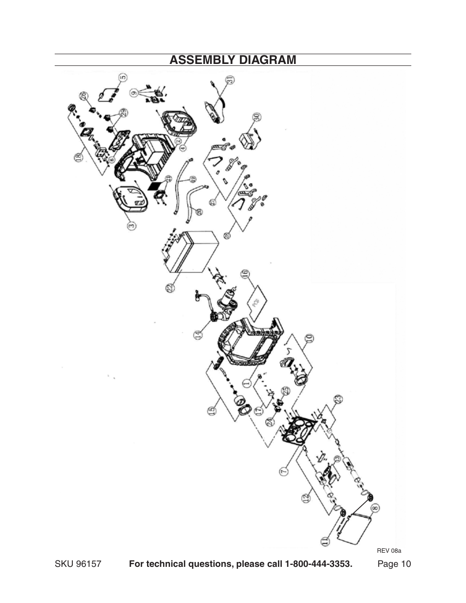 Assembly diagram | Chicago Electric 96157 User Manual | Page 10 / 10