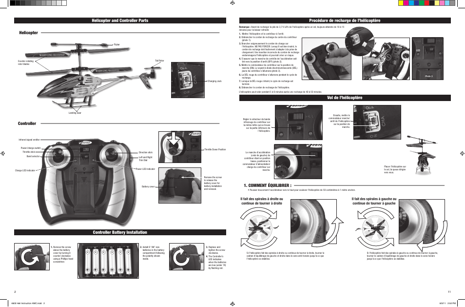 Helicopter and controller parts, Helicopter controller, Comment équilibrer | Estes 4600 - A816E User Manual | Page 2 / 6