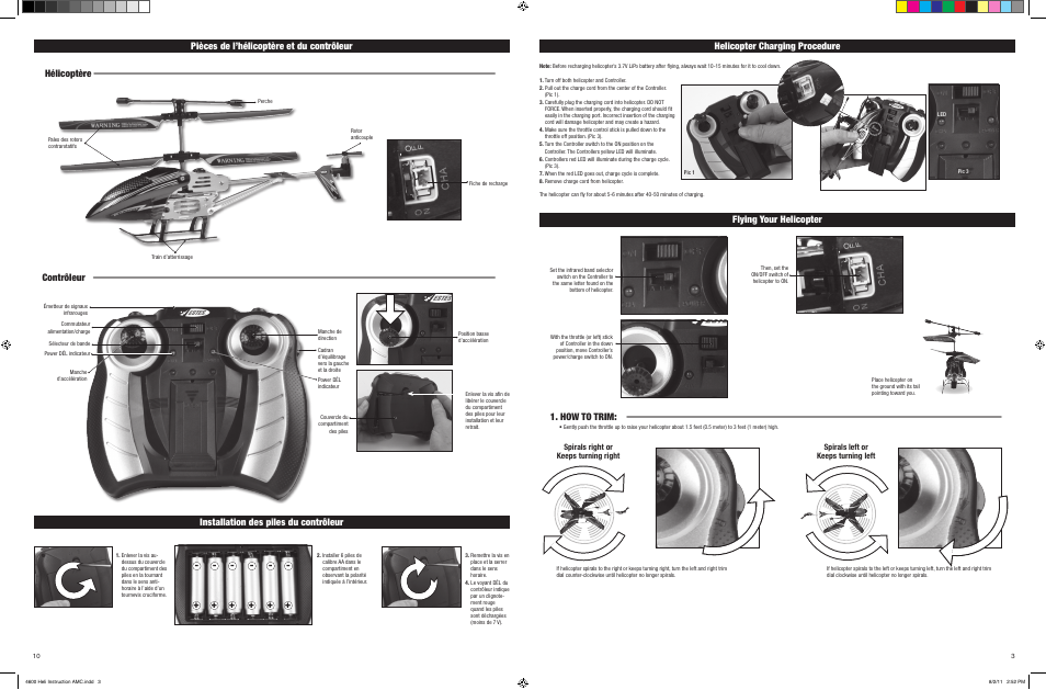 Pièces de l’hélicoptère et du contrôleur, Hélicoptère contrôleur, How to trim | Estes 4600 - A816E User Manual | Page 3 / 6