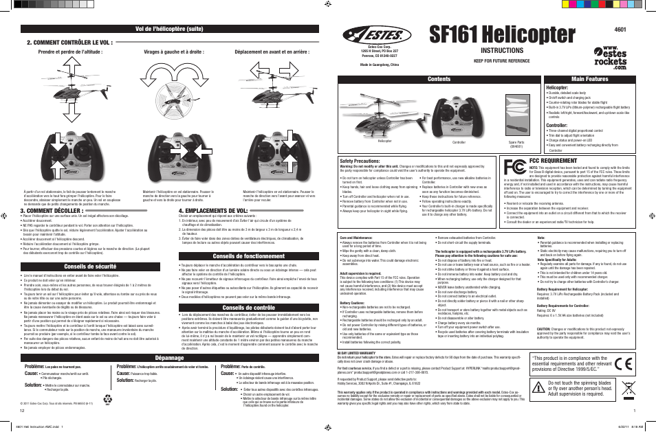 Estes 4601 - SF-161 User Manual | 6 pages