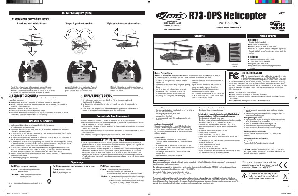 Estes 4602 - R73-OPS User Manual | 6 pages