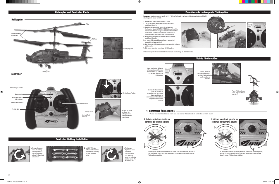 Helicopter and controller parts, Helicopter controller, Comment équilibrer | Estes 4602 - R73-OPS User Manual | Page 2 / 6