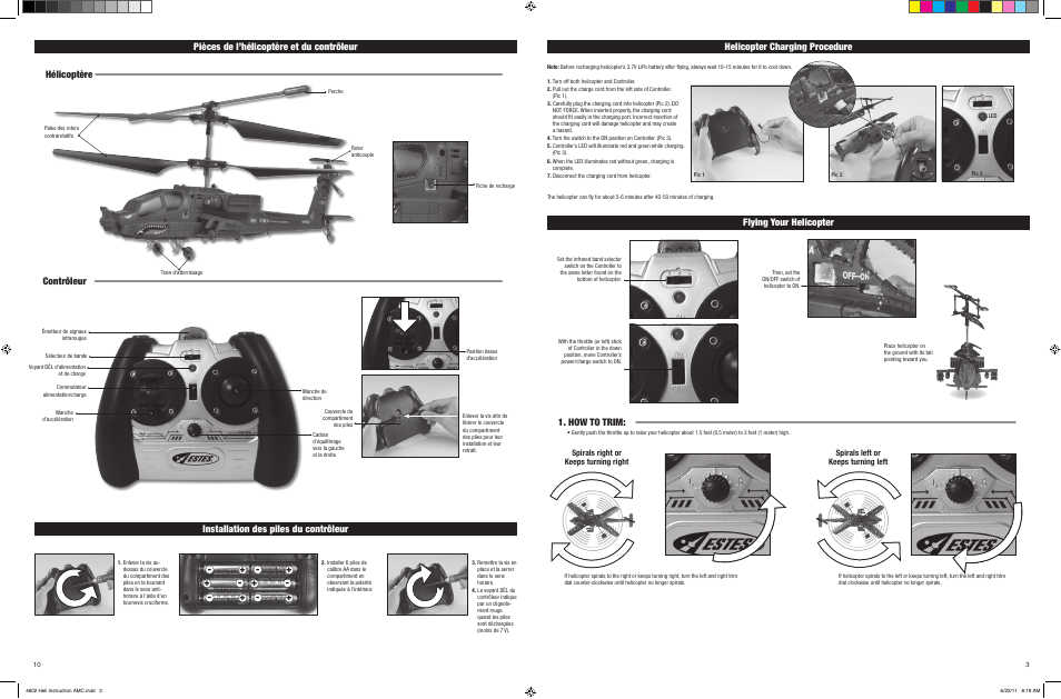 Pièces de l’hélicoptère et du contrôleur, Hélicoptère contrôleur, How to trim | Estes 4602 - R73-OPS User Manual | Page 3 / 6