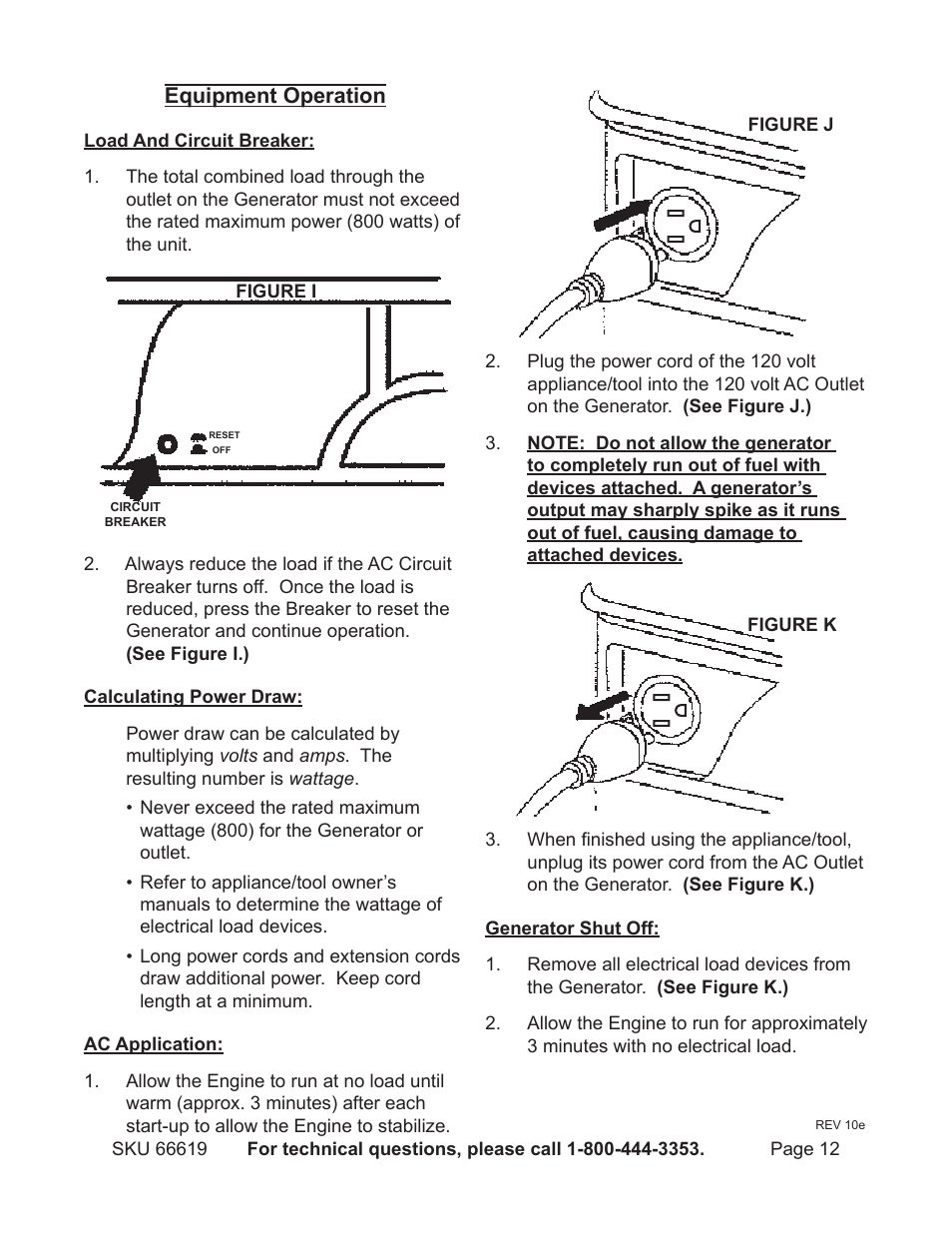 Equipment operation | Chicago Electric 66619 User Manual | Page 12 / 25