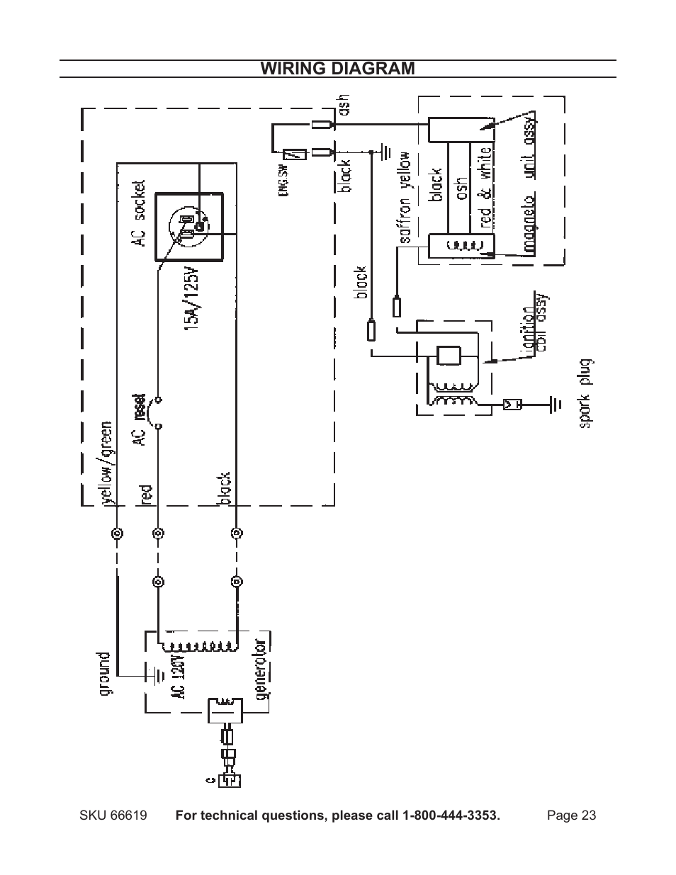 Wiring diagram | Chicago Electric 66619 User Manual | Page 23 / 25