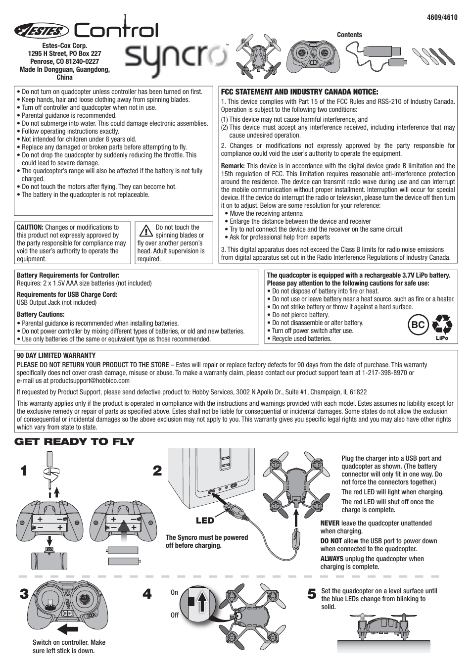 Estes 4609 - Syncro User Manual | 2 pages