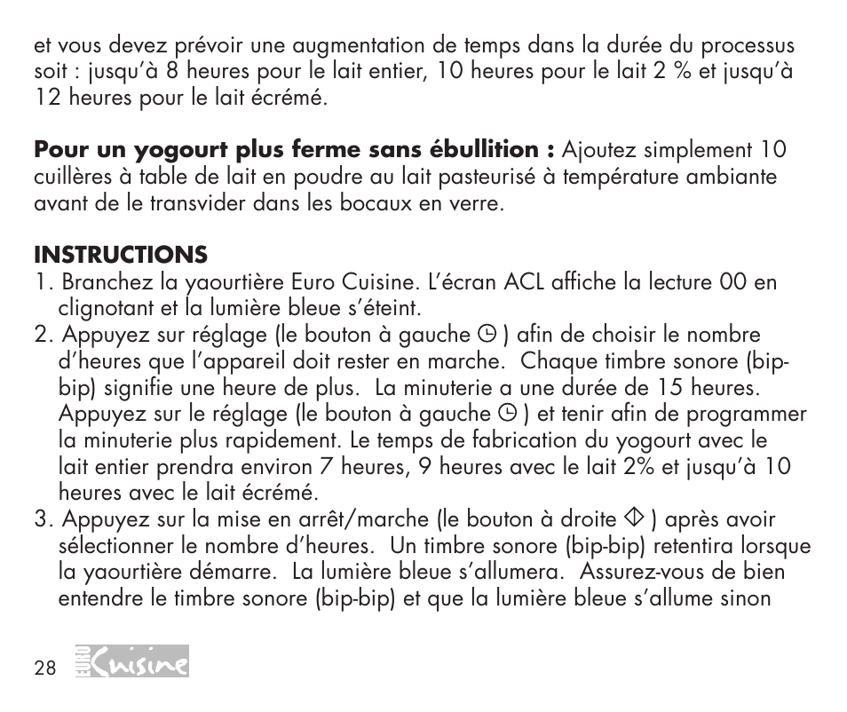 Euro Cuisine YMX750 User Manual | Page 28 / 52