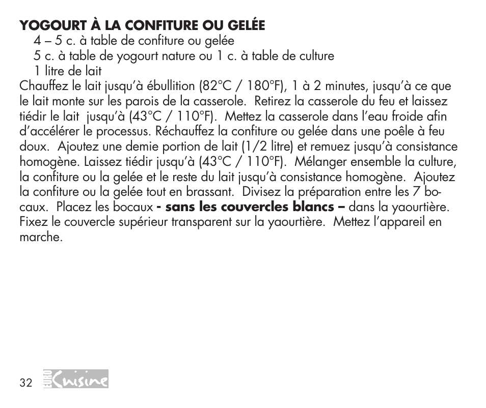 Euro Cuisine YMX750 User Manual | Page 32 / 52