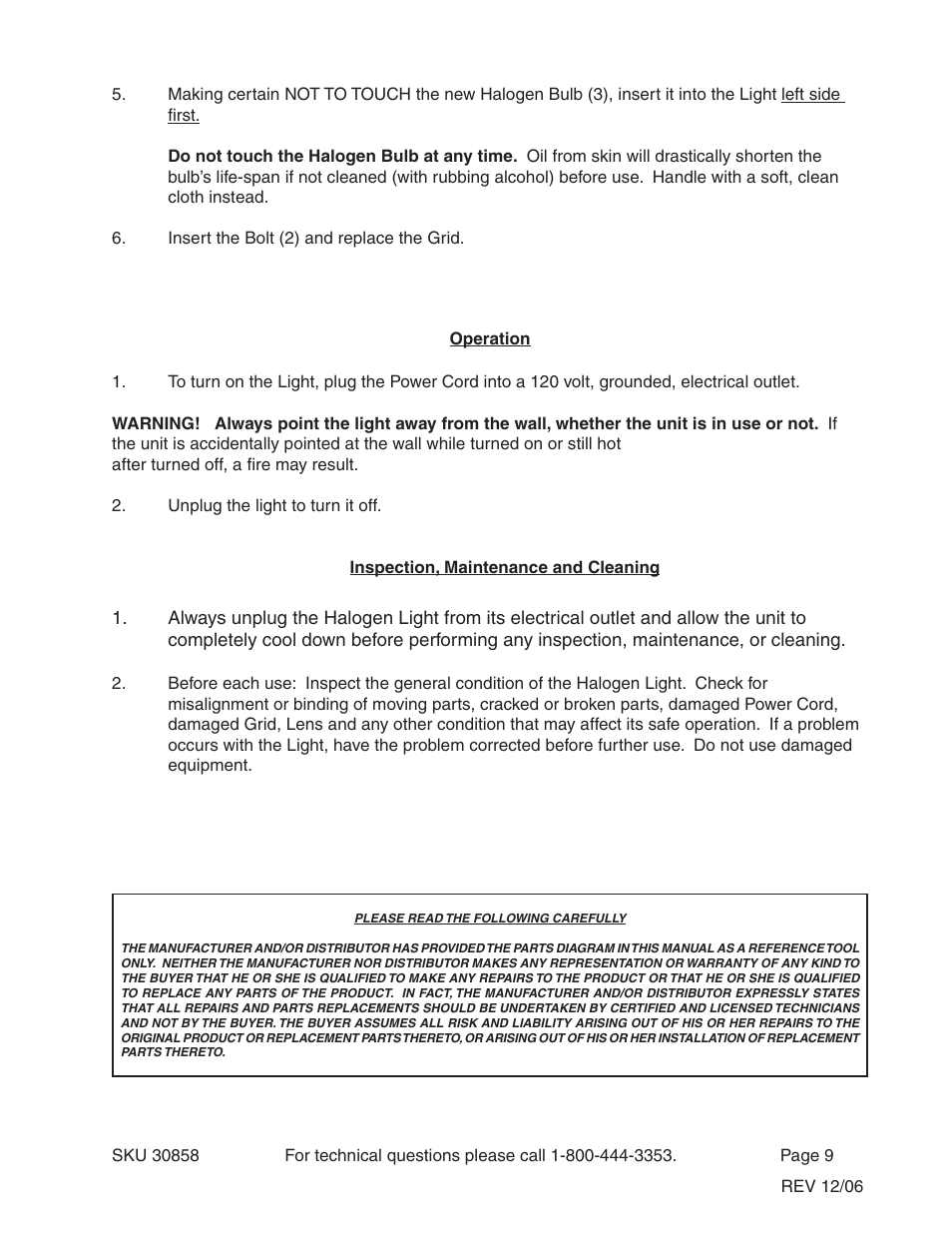 Chicago Electric 30858 User Manual | Page 9 / 10