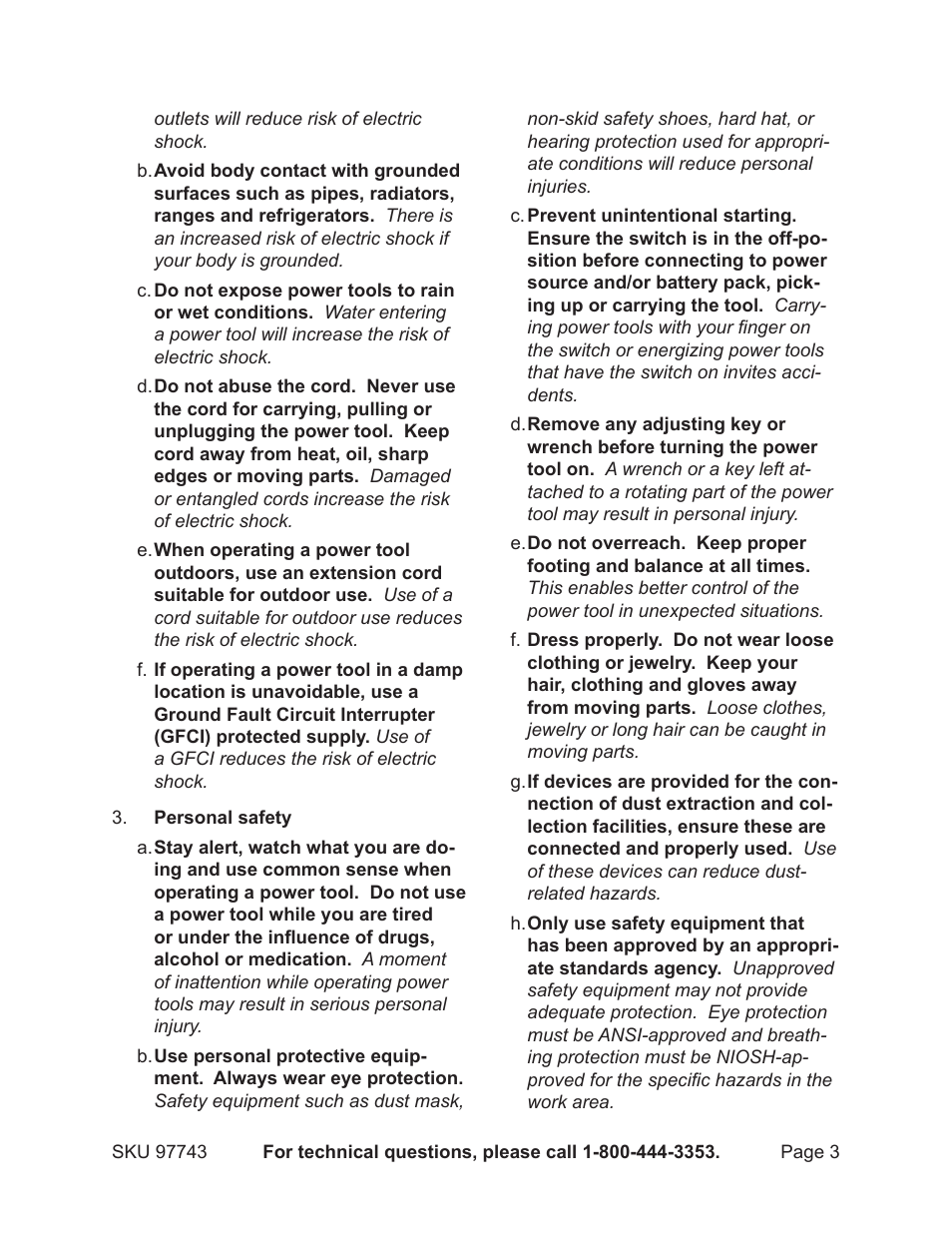 Chicago Electric Rotary Hammer 97743 User Manual | Page 3 / 18