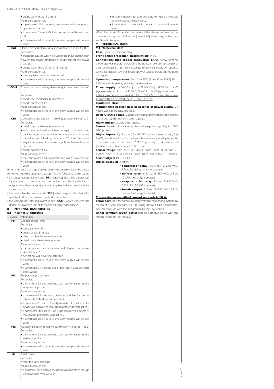 EVCO EVK214N9 User Manual | Page 3 / 6
