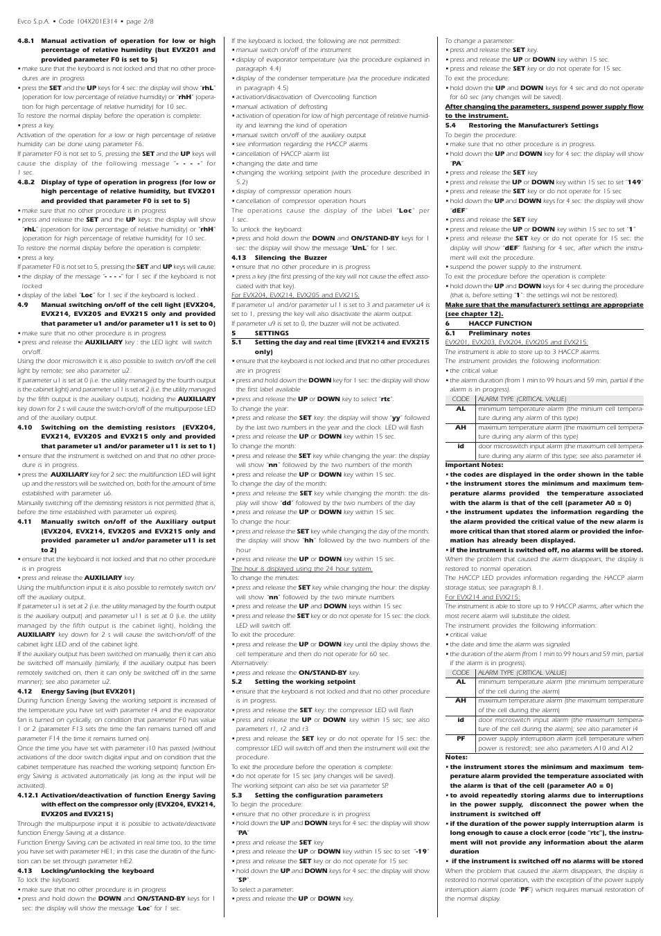 EVCO EVX215N7 User Manual | Page 2 / 8