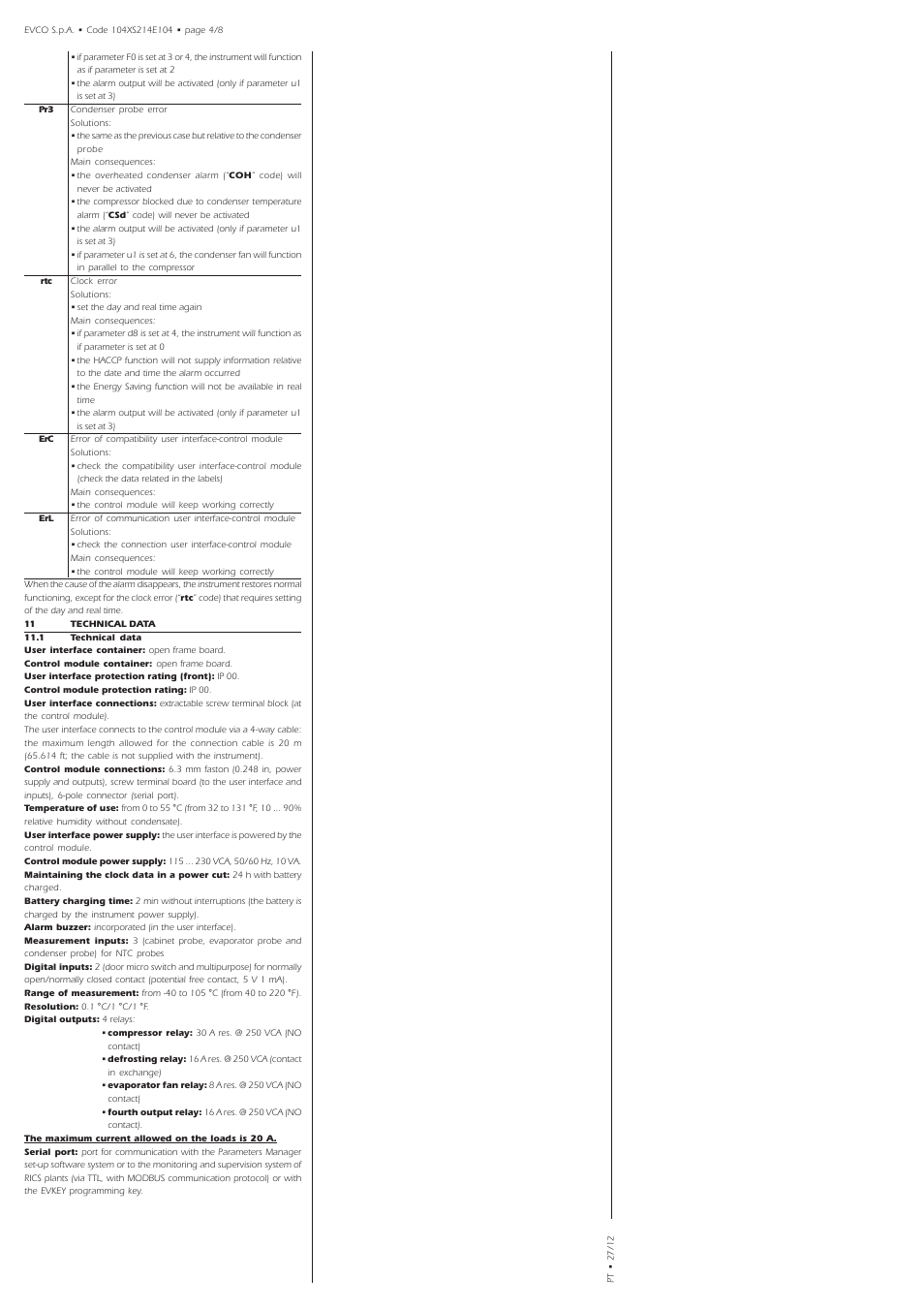 EVCO EVXS214N9 User Manual | Page 4 / 8