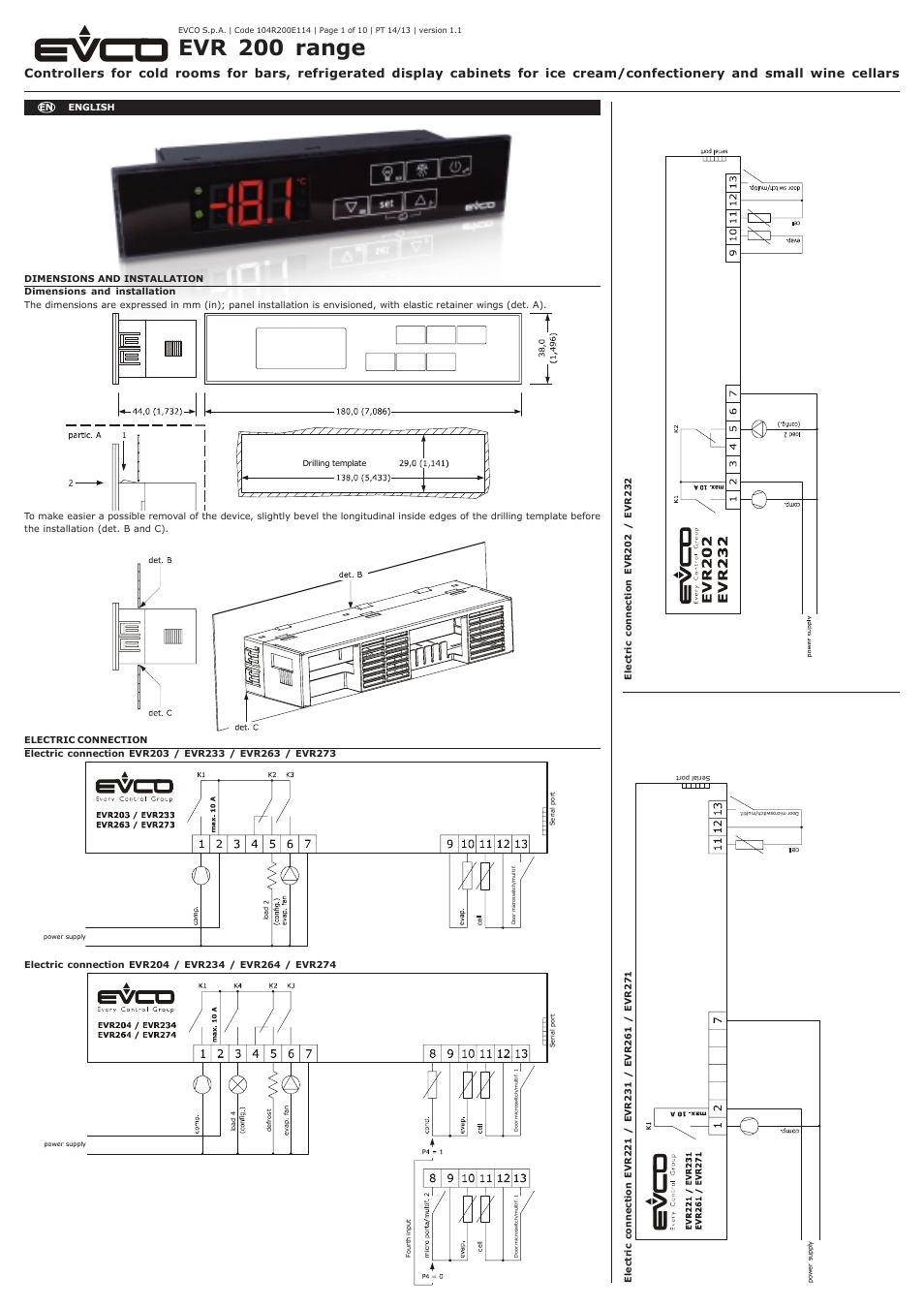 EVCO EVR274N9 User Manual | 10 pages