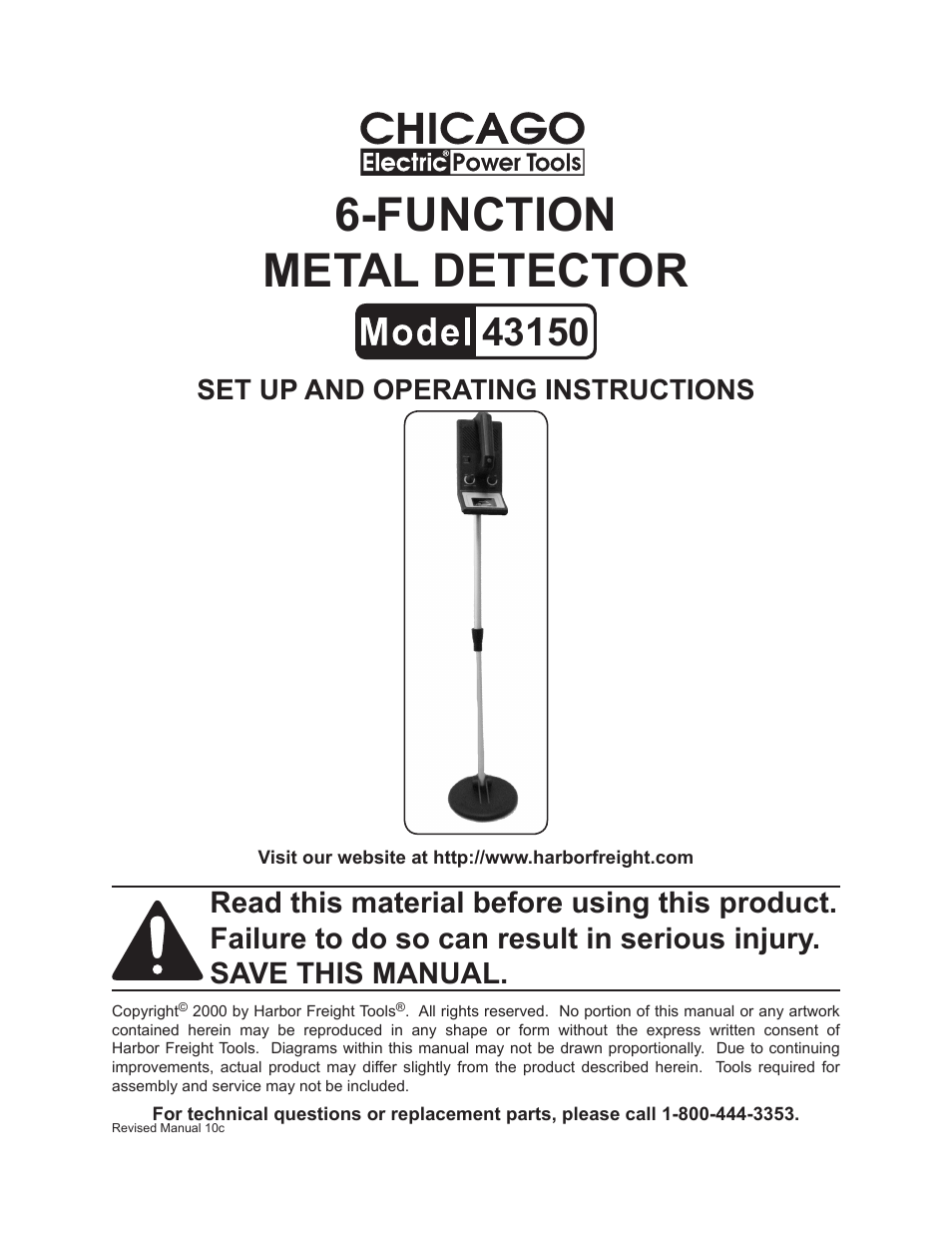 Chicago Electric 43150 User Manual | 13 pages