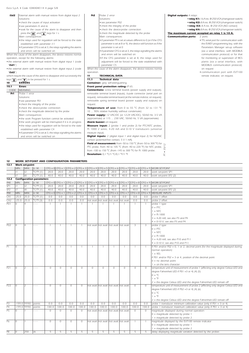 EVCO EVK404N9 User Manual | Page 5 / 8