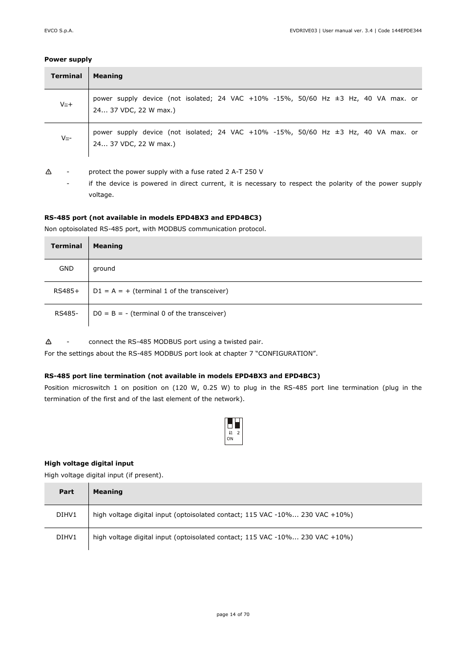EVCO EPD4DF3 Installer manual User Manual | Page 14 / 70