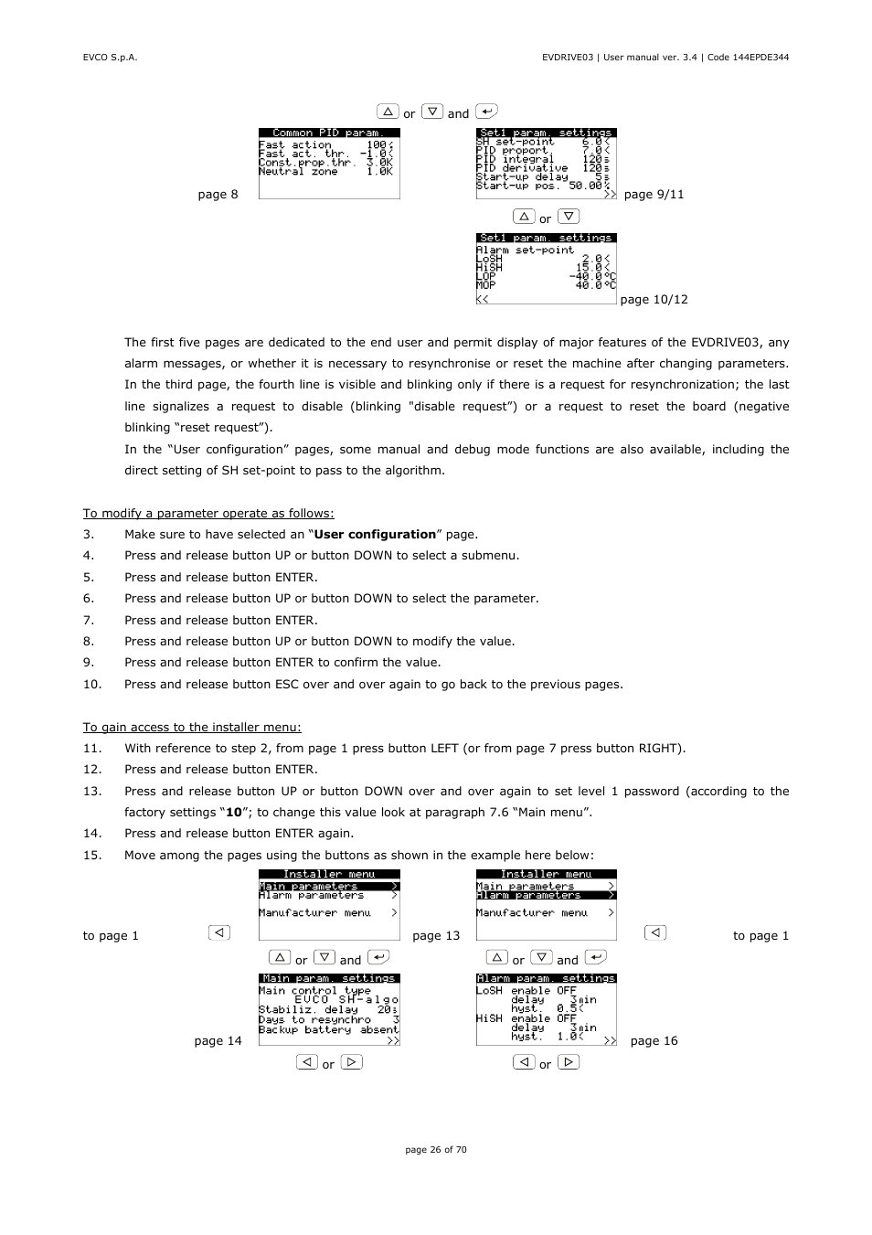 EVCO EPD4DF3 Installer manual User Manual | Page 26 / 70