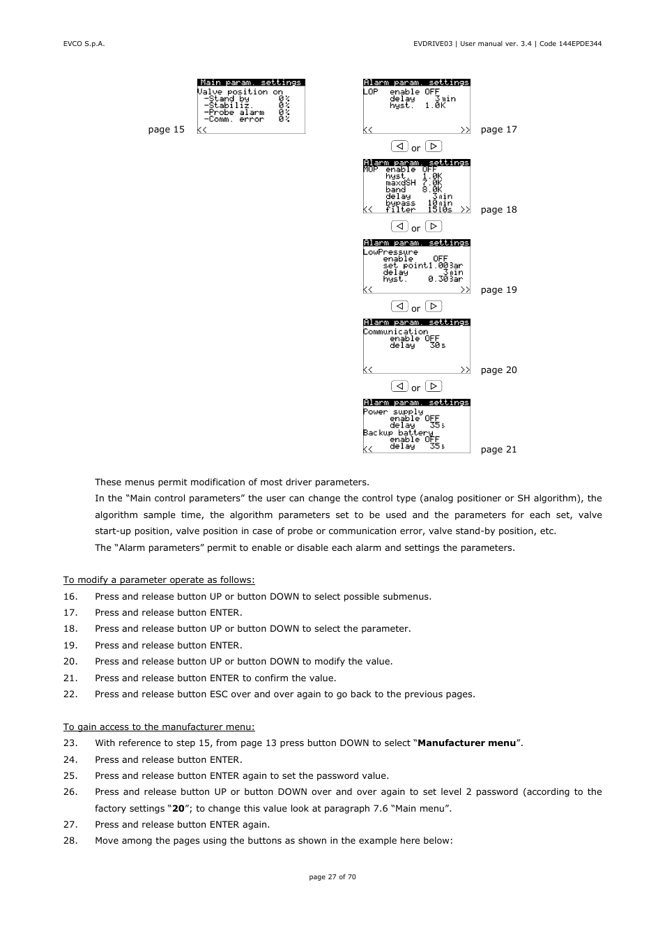 EVCO EPD4DF3 Installer manual User Manual | Page 27 / 70