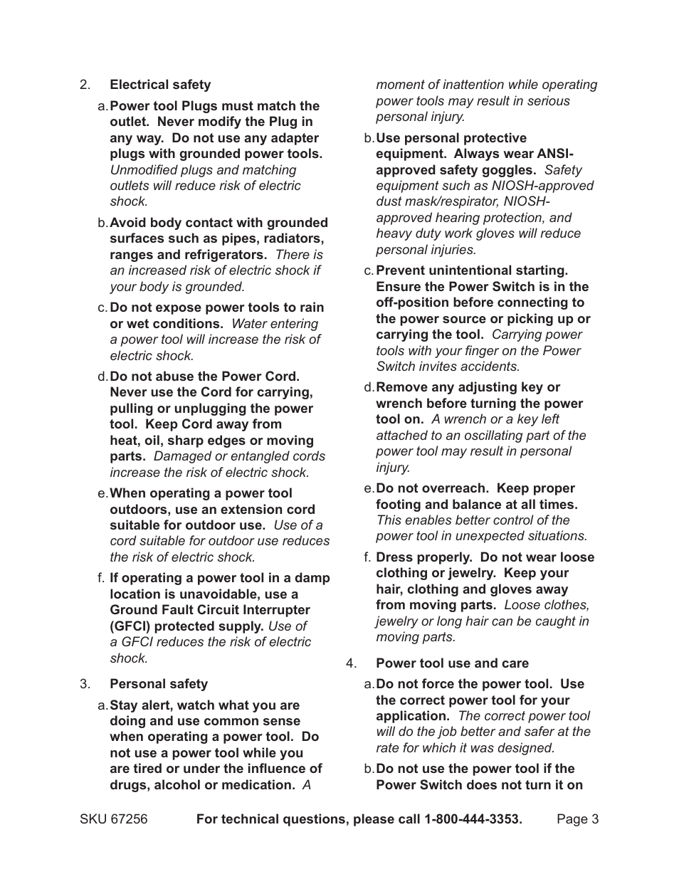 Chicago Electric MULTI-FUNCTION POWER TOOL 67256 User Manual | Page 3 / 14