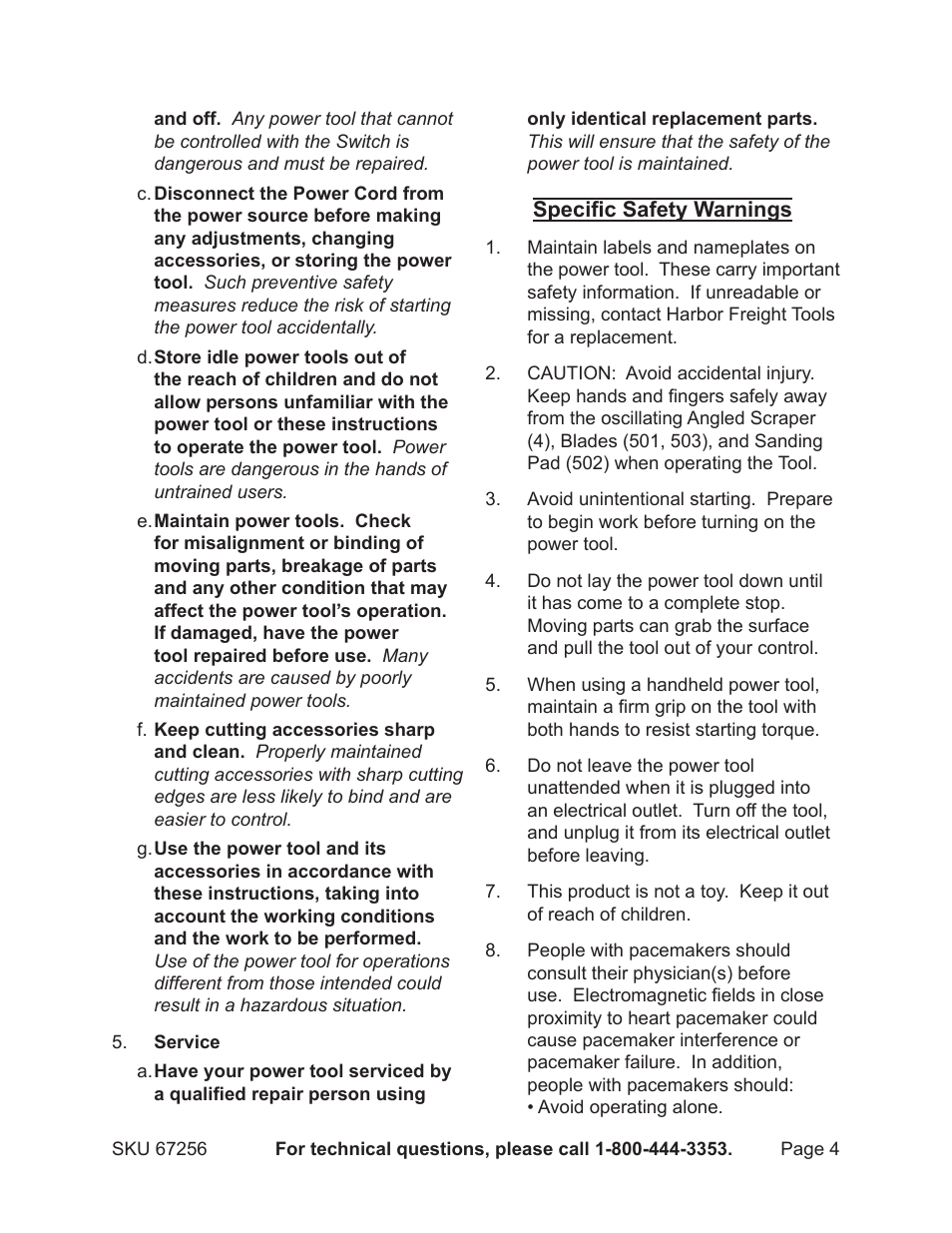 Chicago Electric MULTI-FUNCTION POWER TOOL 67256 User Manual | Page 4 / 14