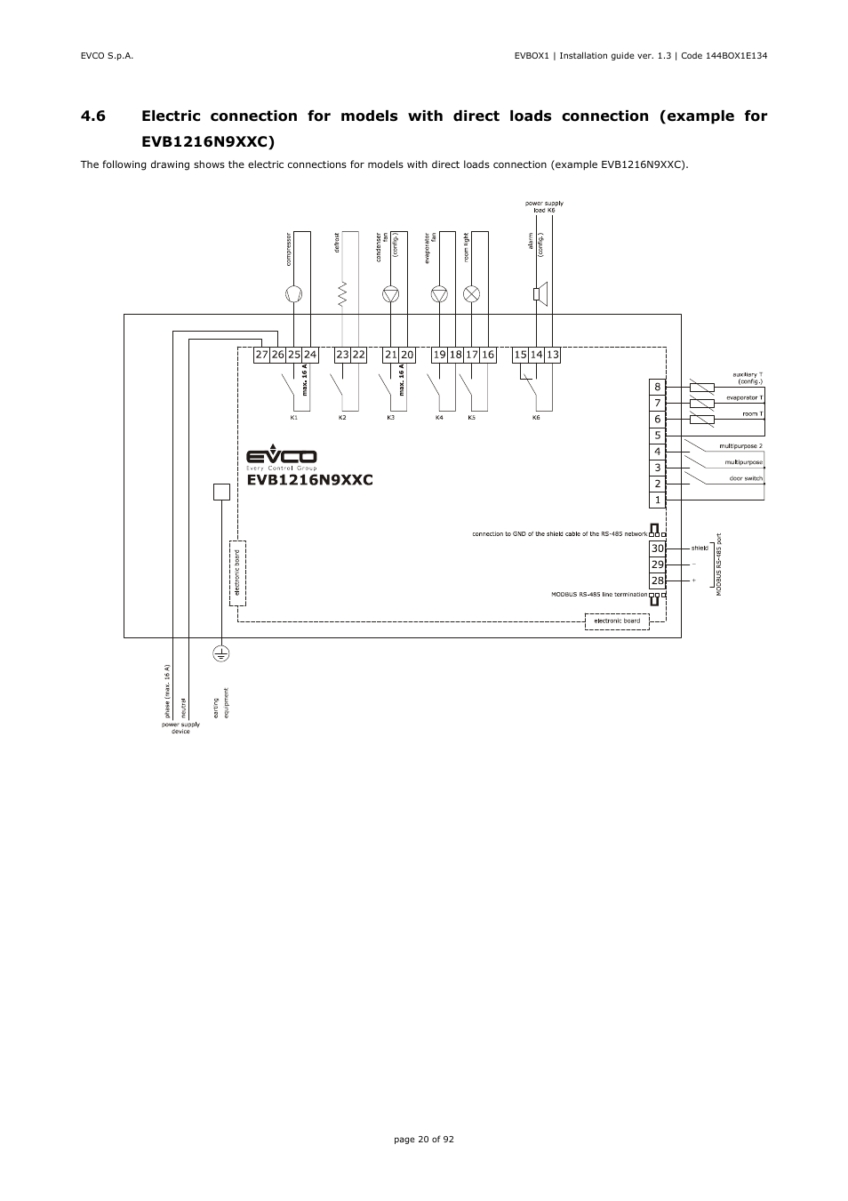 EVCO EVB1256N9D User Manual | Page 20 / 92