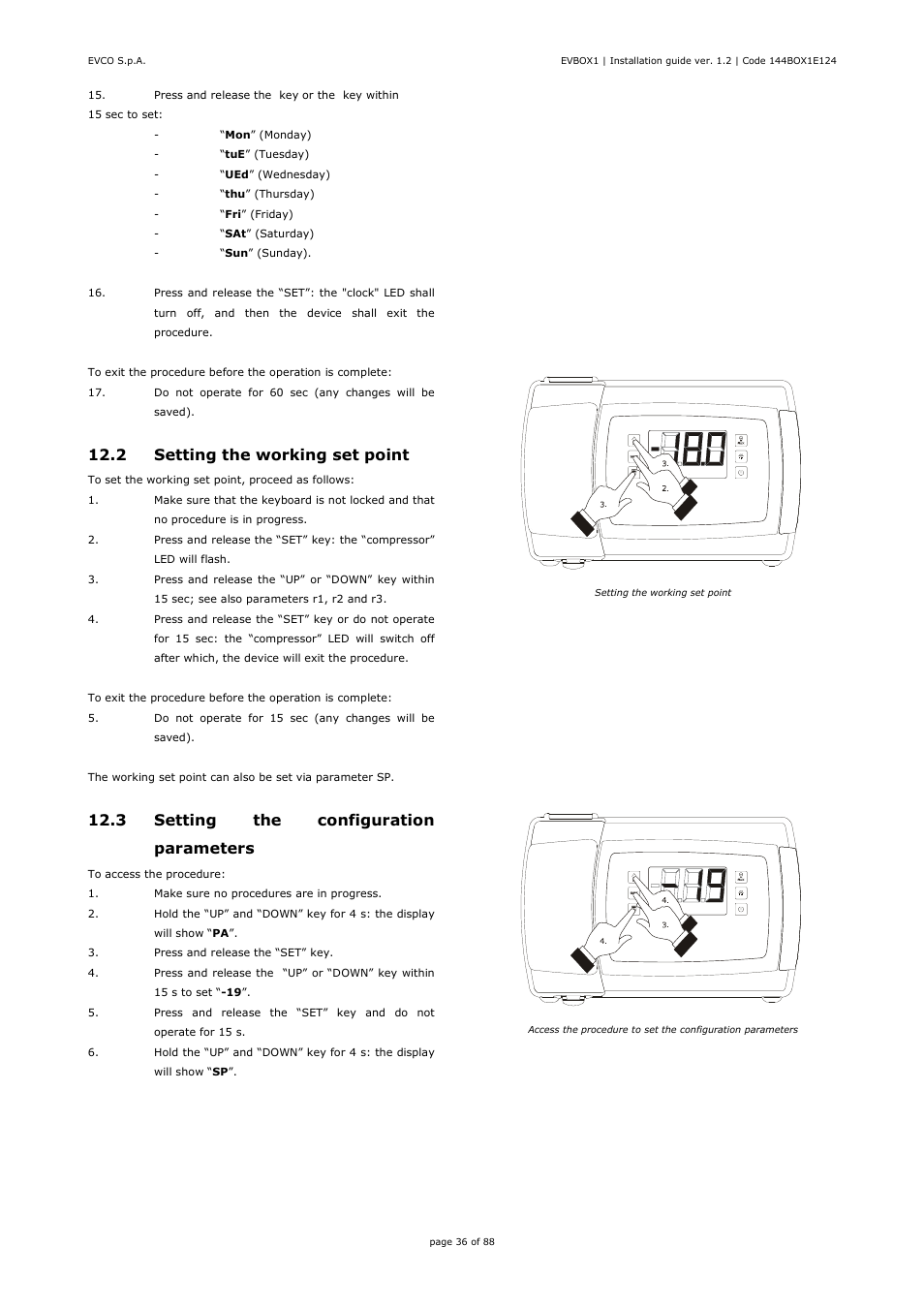 EVCO EVB1256N9 User Manual | Page 36 / 88