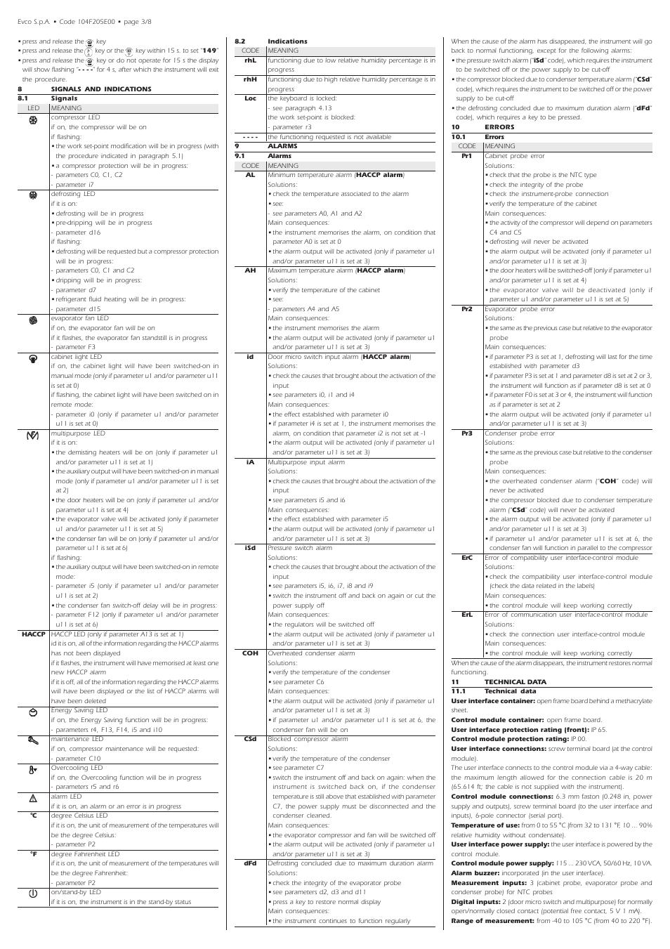 EVCO EVF205N9 User Manual | Page 3 / 8