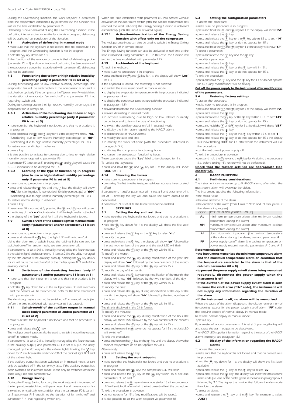 EVCO EVF215N9 User Manual | Page 2 / 8