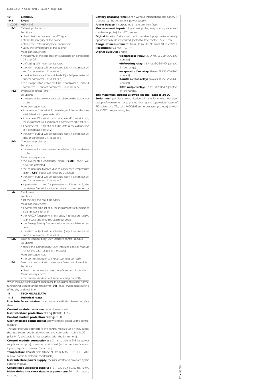 EVCO EVF215N9 User Manual | Page 4 / 8