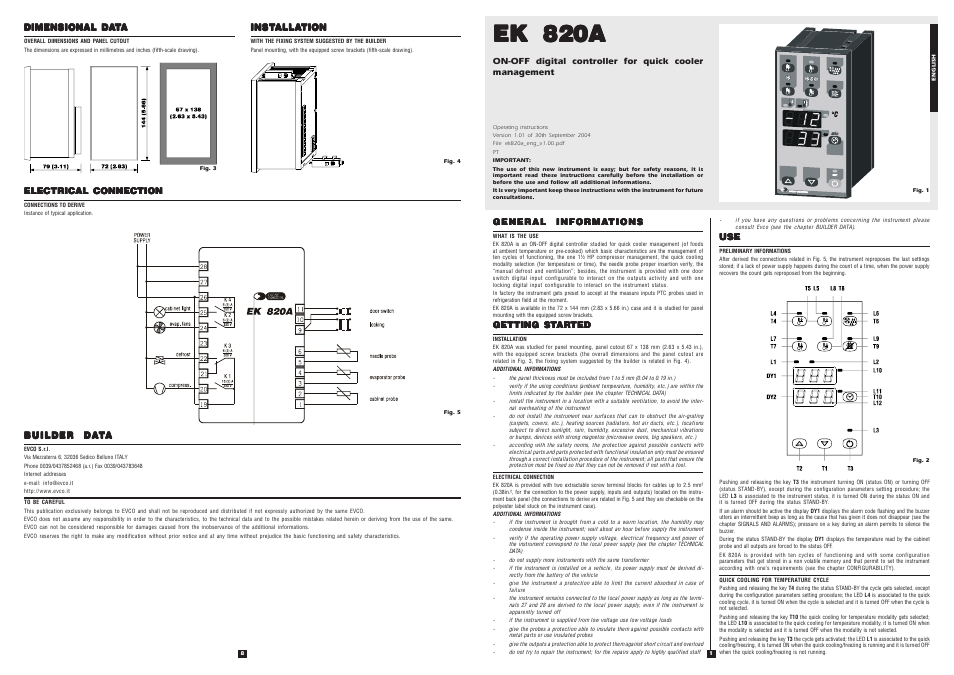 EVCO EK820AP7 User Manual | 4 pages