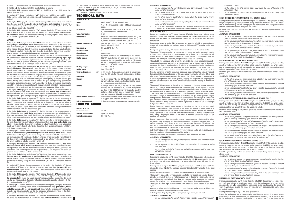 Technical da, How to order | EVCO EK820AP7 User Manual | Page 3 / 4