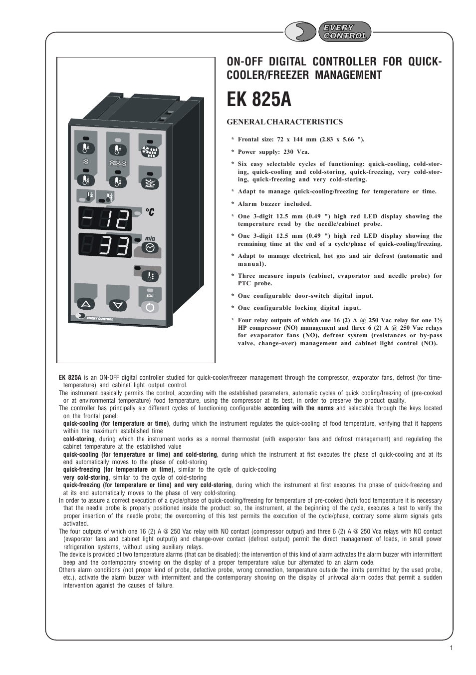 EVCO EK825AP7 User Manual | 14 pages