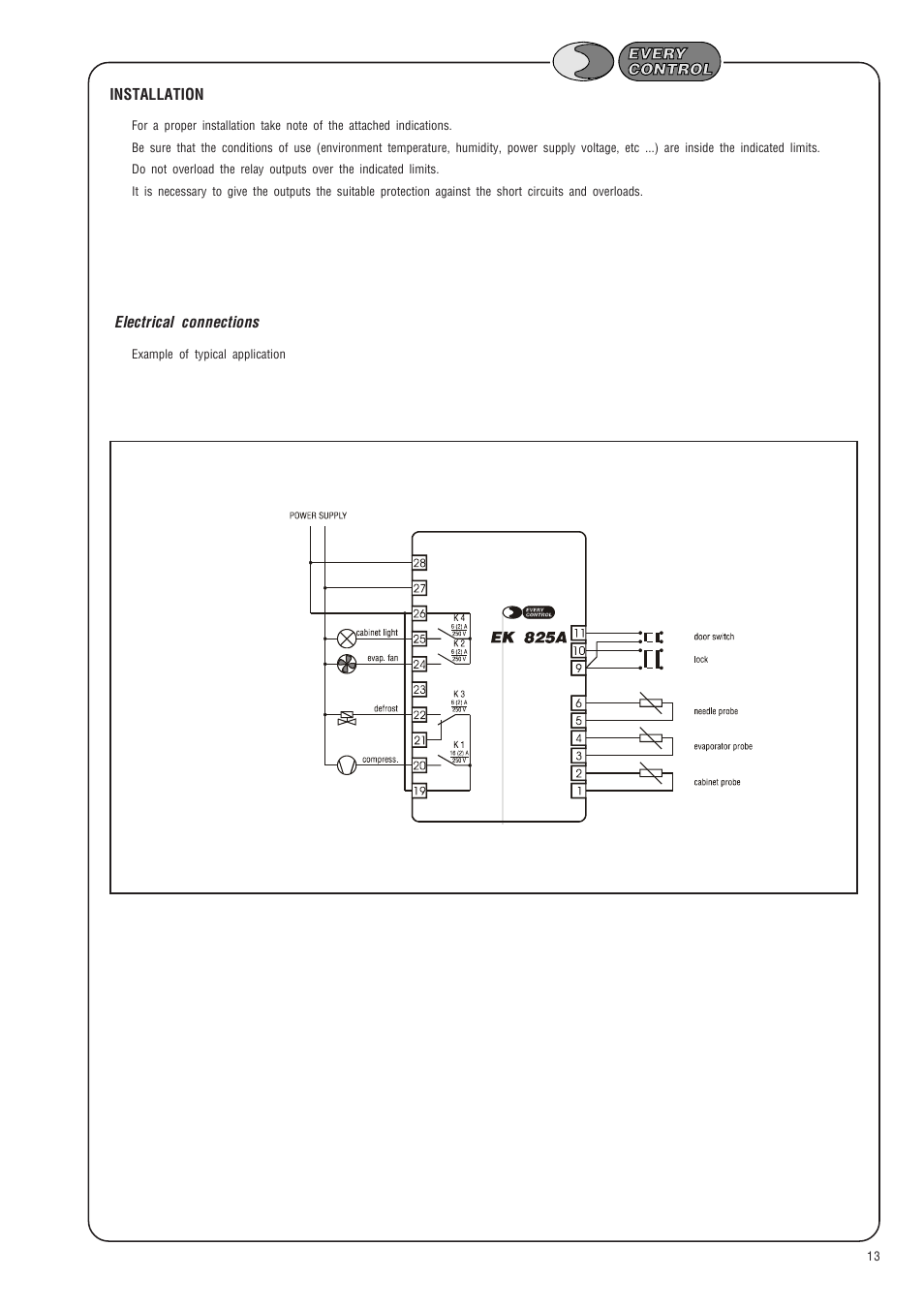 EVCO EK825AP7 User Manual | Page 13 / 14