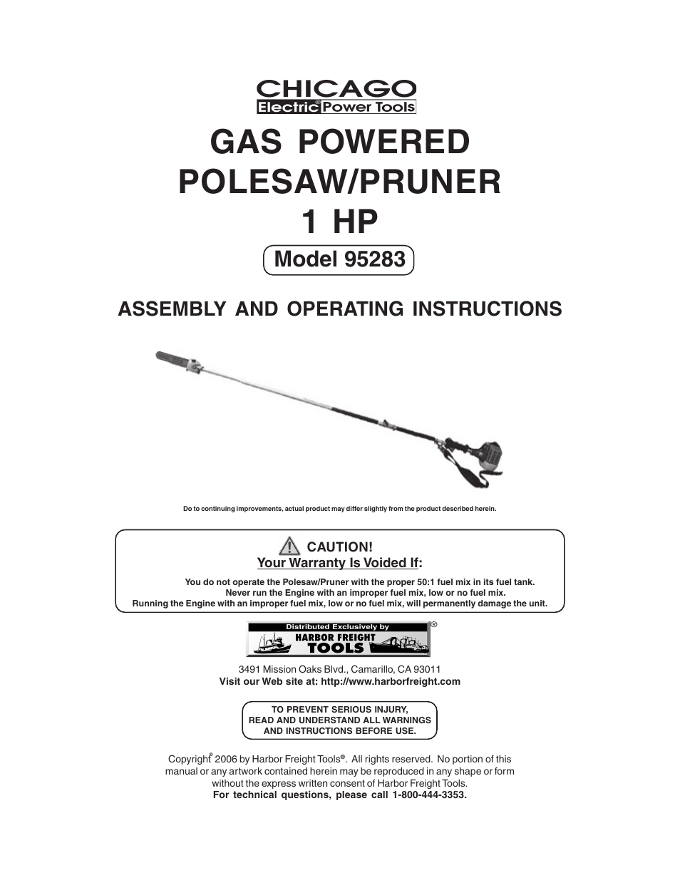 Chicago Electric 95283 User Manual | 23 pages