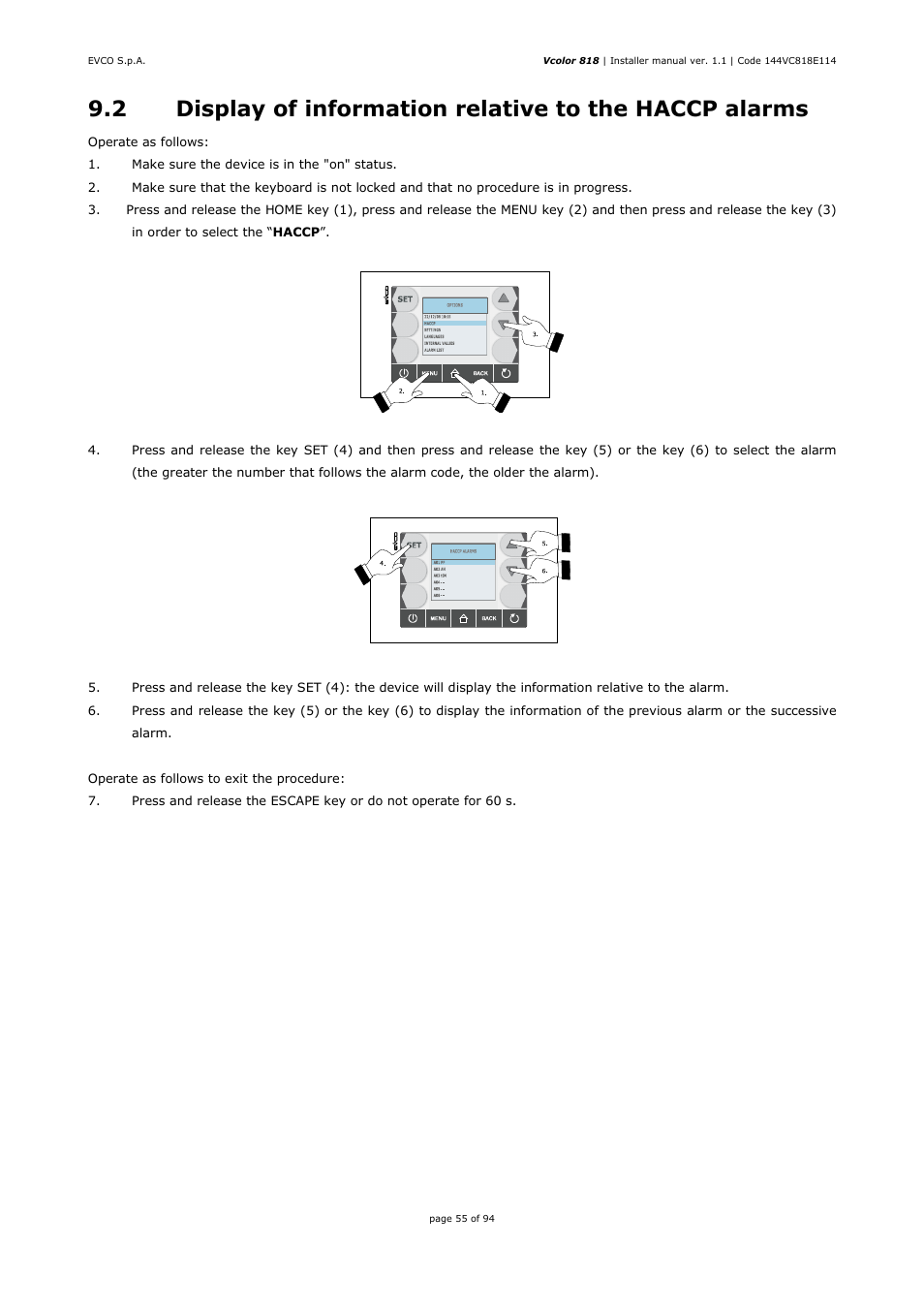 EVCO EVCSR818P9EF User Manual | Page 55 / 94