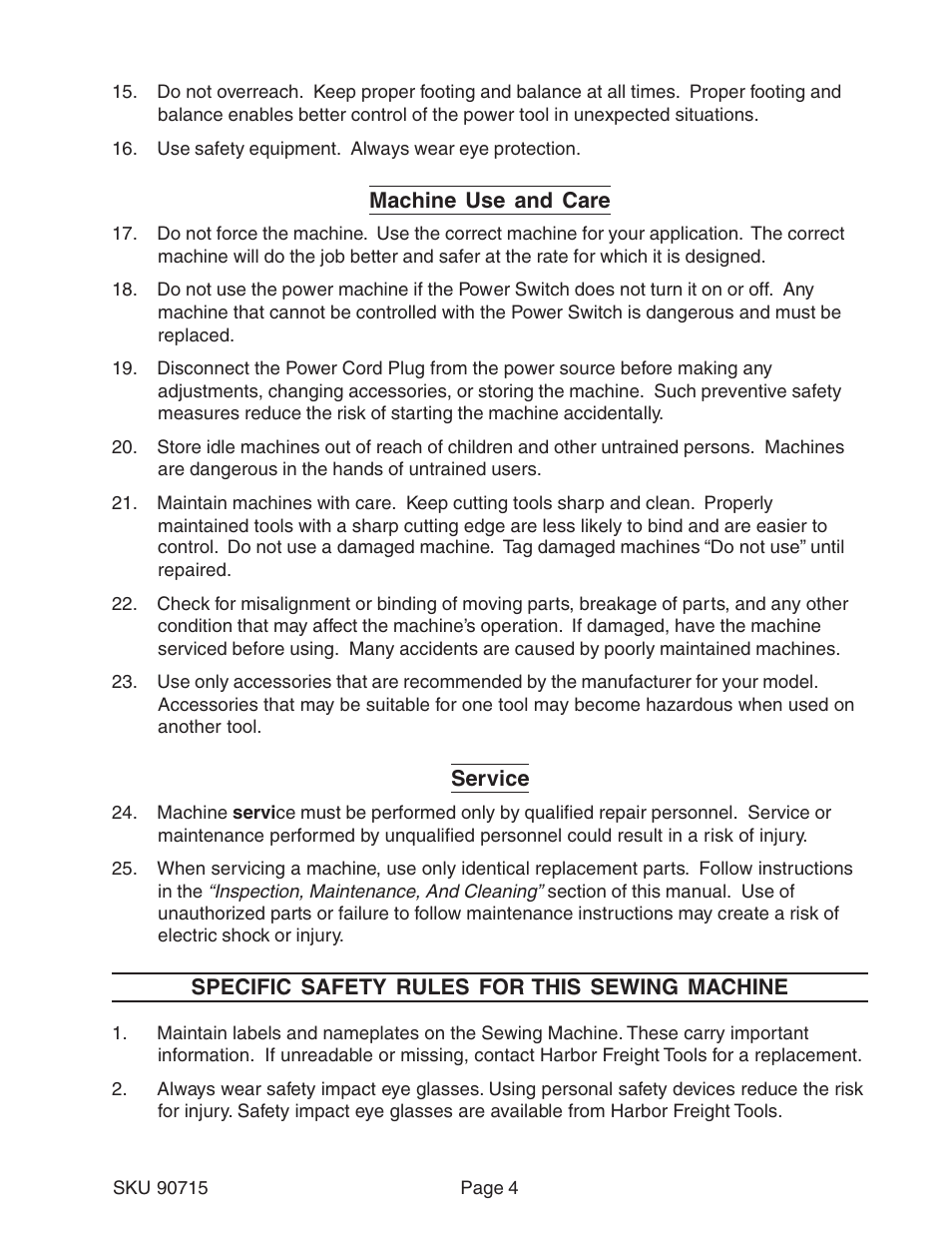 Chicago Electric 90715 User Manual | Page 4 / 42