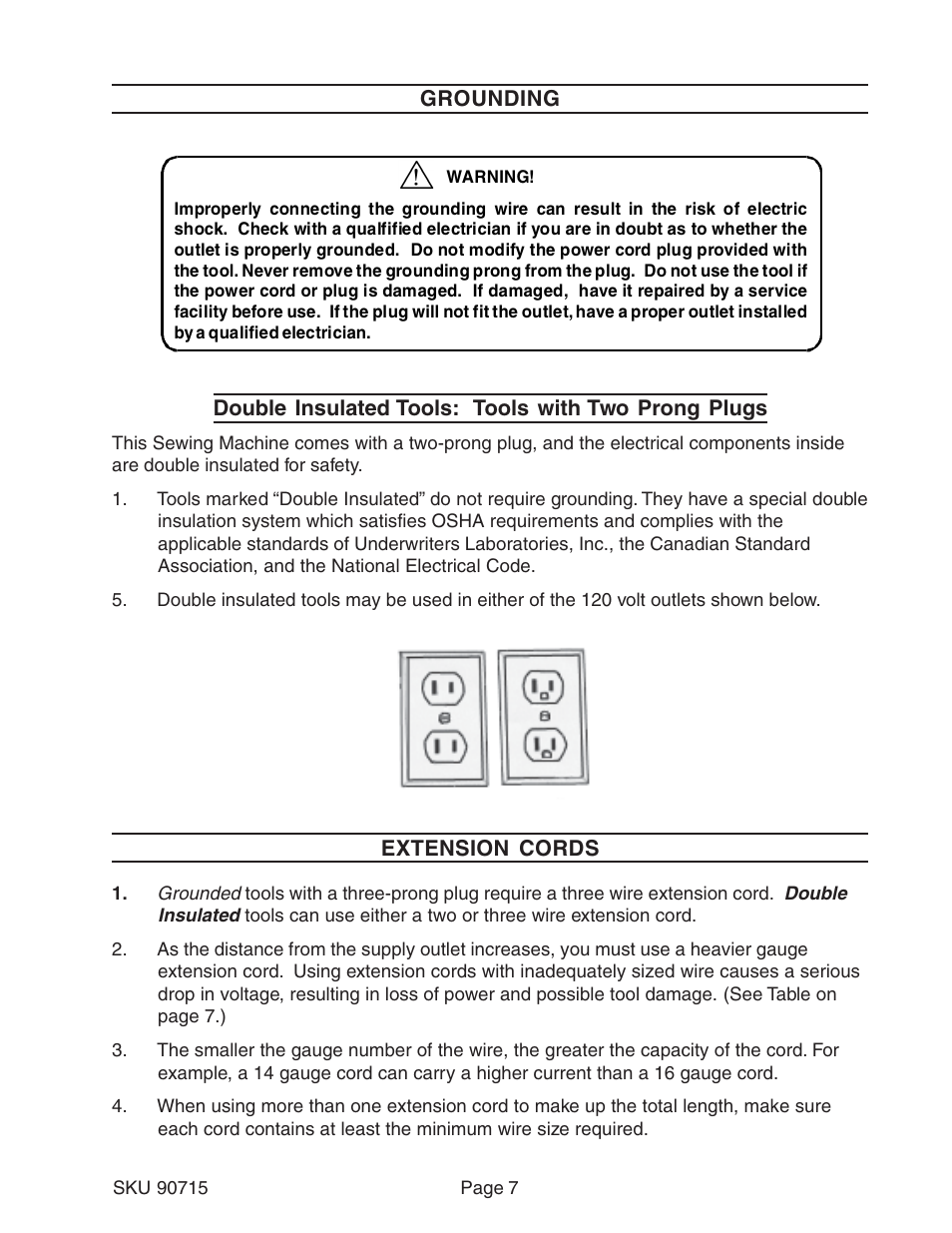 Chicago Electric 90715 User Manual | Page 7 / 42