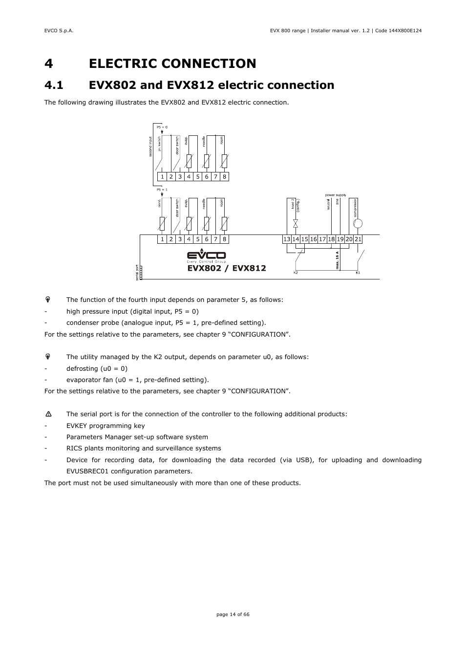 4electric connection | EVCO EVX815P7 Installer manual User Manual | Page 14 / 66